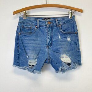 Black Label Distressed Jean Shorts